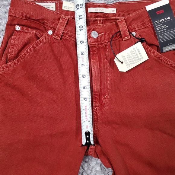 Levi’s Premium Dad Utility Jeans Baggy Loose Relaxed Straight Leg Red 28 x 30 - Picture 13 of 13